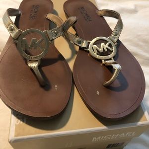 Michael Khors metallic gold sandals